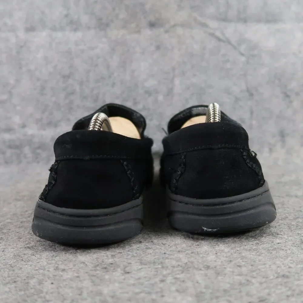 Clarks Shoes Mens 9 Slippers Suede Moccasin Slip On Indoor Outdoor Comfort Black